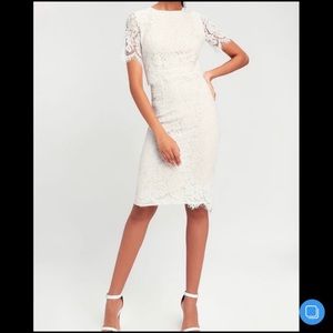 White short sleeve lace dress
